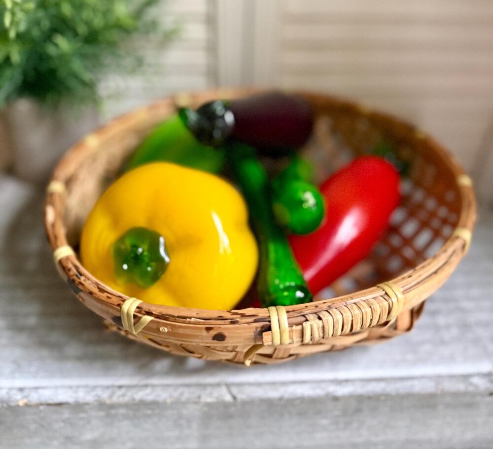 Vintage Murano Style Art Glass Fruit & Vegetable Set | Hand Blown Glass Produce